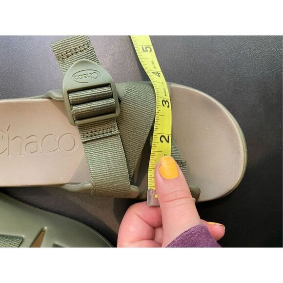 CHACO Army Green Outdoors Adjustable Strappy Sandal Slide Ladies Size 6 - Picture 11 of 11